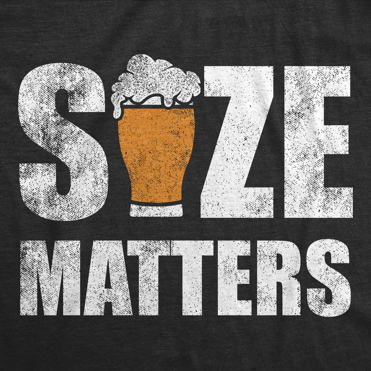 Mens Size Matters Funny T Shirt Sarcastic Beer Drinking Graphic Tee