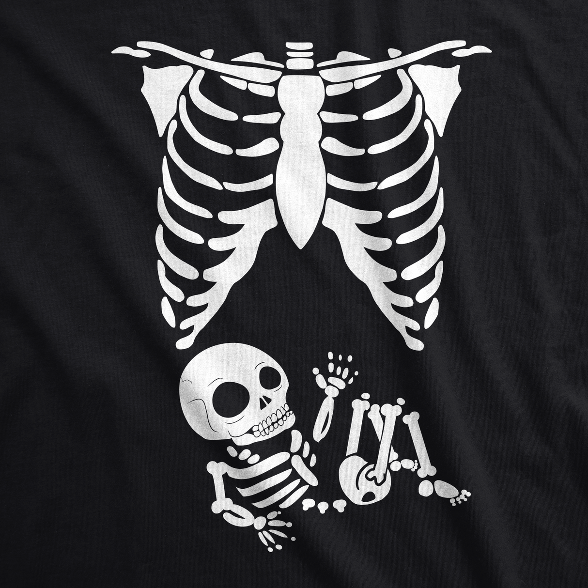 Maternity Skeleton Baby T Shirt Funny Cute Pregnancy Halloween Tee Announcement