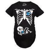 Maternity Baby Girl Skeleton Cute Halloween Pregnancy Bump Tshirt