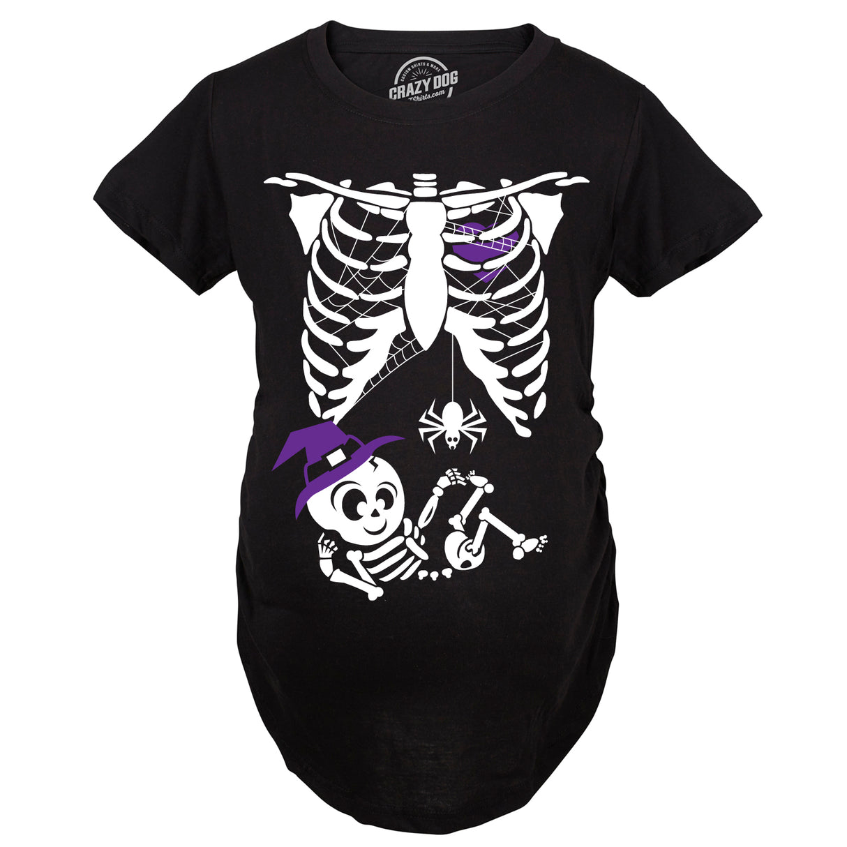 Maternity Witch Baby Bump Skeleton Cute Pregnancy Tshirt Halloween Night