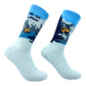 Men's Ski Ya Later Socks Funny Skiing Lodge Mountain Vacation Joke Footwear