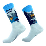 Men's Ski Ya Later Socks Funny Skiing Lodge Mountain Vacation Joke Footwear