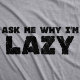 Youth Ask Me Why I'm Lazy T Shirt Funny Flipup Zoo Animal Sloth Tee For Kids