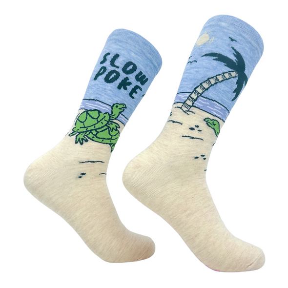 Men's Slow Poke Socks Funny Offensive Turtle Beach Sex Joke Footwear