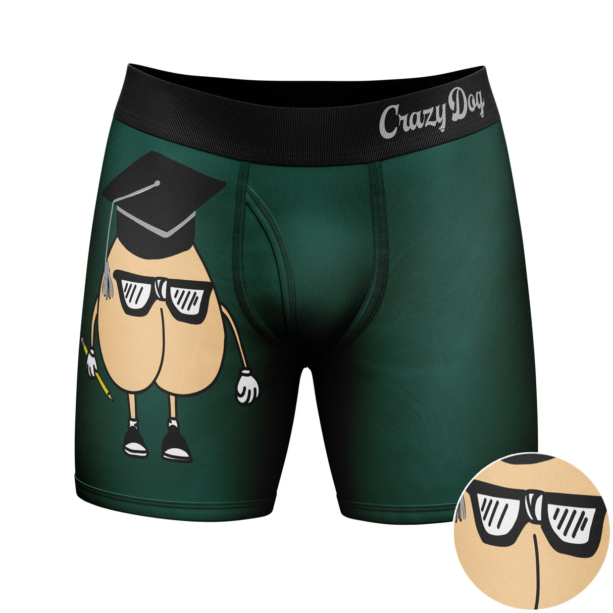 Mens Smart Ass Boxer Briefs Funny Sarcastic Butt Hilarious Gag Gift Novelty Underwear