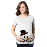 Maternity Snowman Face Announcement Pregnancy Funny Christmas Pregnancy T shirt