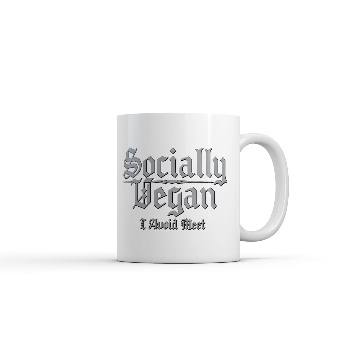 Socially Vegan I Avoid Meet Mug Funny Sarcastic Graphic Novelty Coffee Cup-11oz