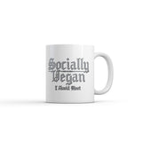 Socially Vegan I Avoid Meet Mug Funny Sarcastic Graphic Novelty Coffee Cup-11oz