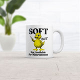 Soft But Not Available for Mistreatment Mug Funny Sarcastic Duck Graphic Novelty Coffee Cup-11oz