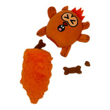 Squirrel Dog Toy Funny Cute Tiny Squirrel Stuffed Chew Toy With Reattachable Tail and Hidden Treat Compartments - Rip and Reveal Interactive Chew