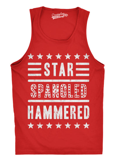 Mens Star Spangled Hammered Funny Shirts Workout Sleeveless Fitness Tank Top