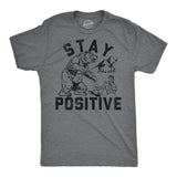 Mens Funny T Shirts Stay Positive Bear Attack Sarcastic Graphic Tee for Men