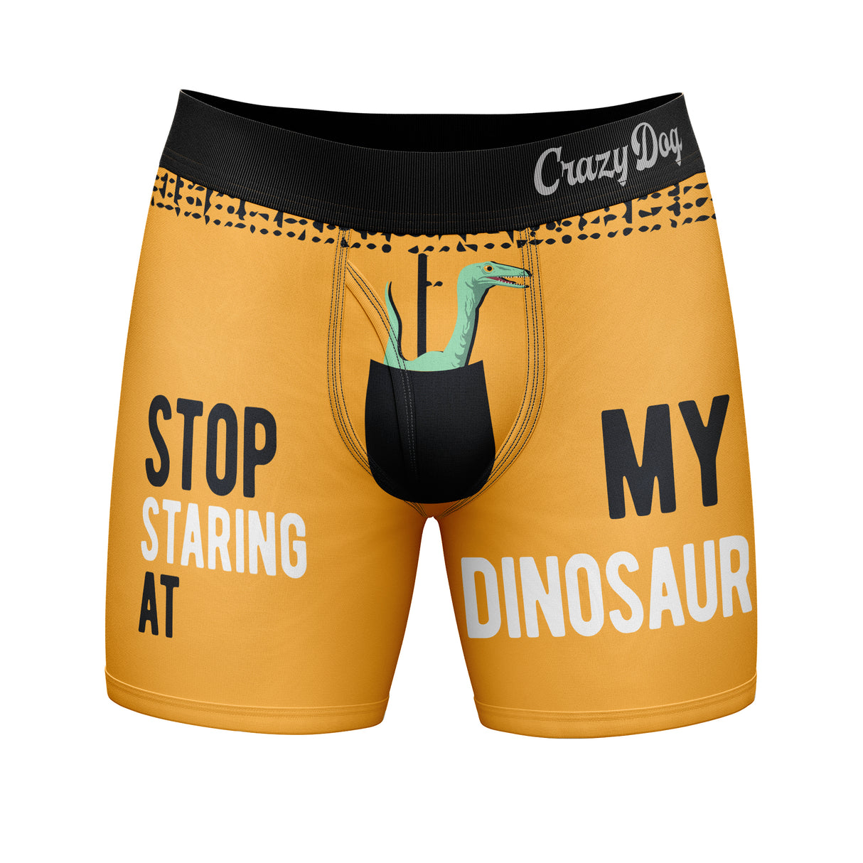 Mens Stop Staring At My Dinosaur Boxers Funny Sarcastic Sexual Joke Novelty Underwear For Guys