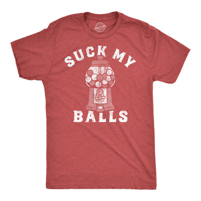 Mens Funny T Shirts Suck My Balls Sarcastic Gumball Candy Graphic Tee For Men