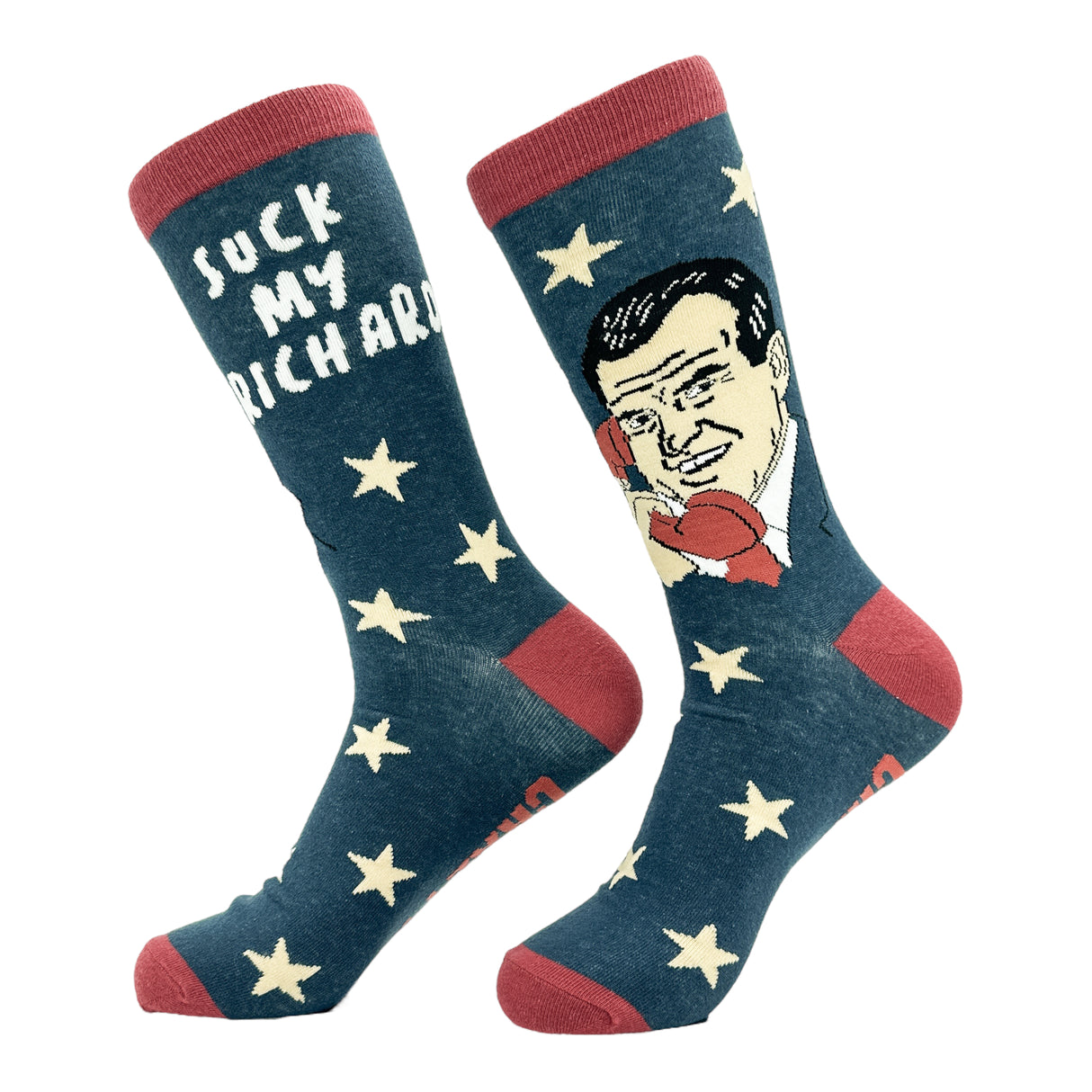 Men's Suck My Richard Socks Funny Offensive Nixon Sex Joke Footwear