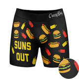 Mens Suns Out Buns Out Boxer Brief Funny Sarcastic Vacation Underwear Novelty Gag Gift