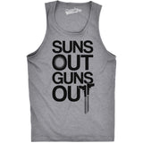 Mens Suns Out Guns Out Tank Funny Workout Tanks Hilarious Gym Shirt