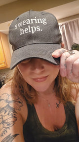 Swearing Helps Hat  Funny Curse Cuss Words Potty Mouth Joke Cap