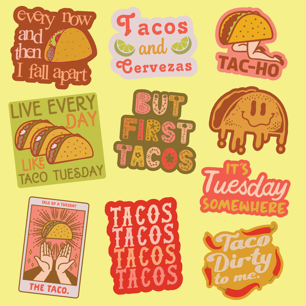 Taco Stickers Extra Large Stickers for Adults Funny Adhesives with Memes