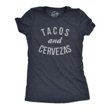 Womens Tacos Shirts Funny Mexican Tees with Tacos and Cervezas Cool Vintage Graphic Tees with Cute Sayings