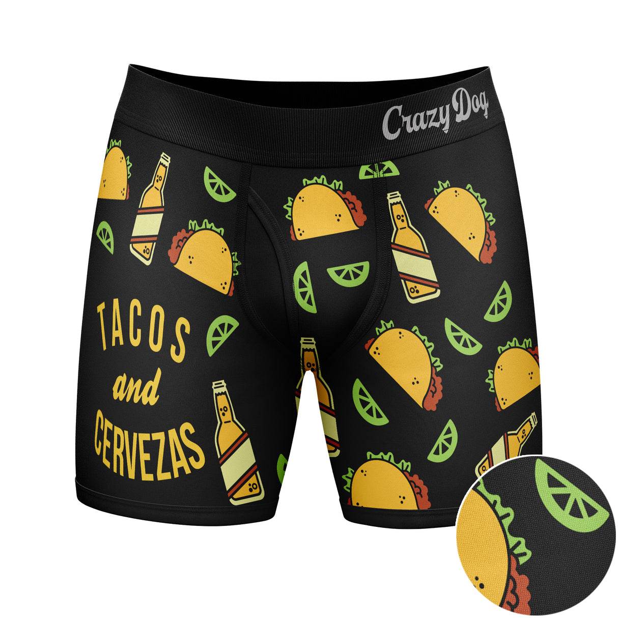 Mens Tacos And Cervezas Boxer Briefs Funny Gag Underwear Hilarious Saying Humor for Guys