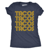 Womens Tacos Tacos Tacos Tshirt Funny Retro Tee For Ladies