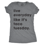 Womens It's Tuesday Somewhere Tshirt Funny Taco Tuesday Mexican Food Graphic Tee