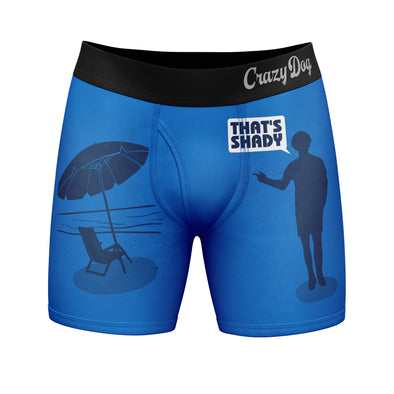 Mens Thats Shady Boxer Brief Funny Sarcastic Beach Gag Gift Graphic Novelty Underwear