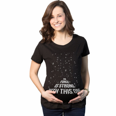 Maternity Force Is Strong Funny Pregnancy T Shirt Graphic For Expecting Mothers