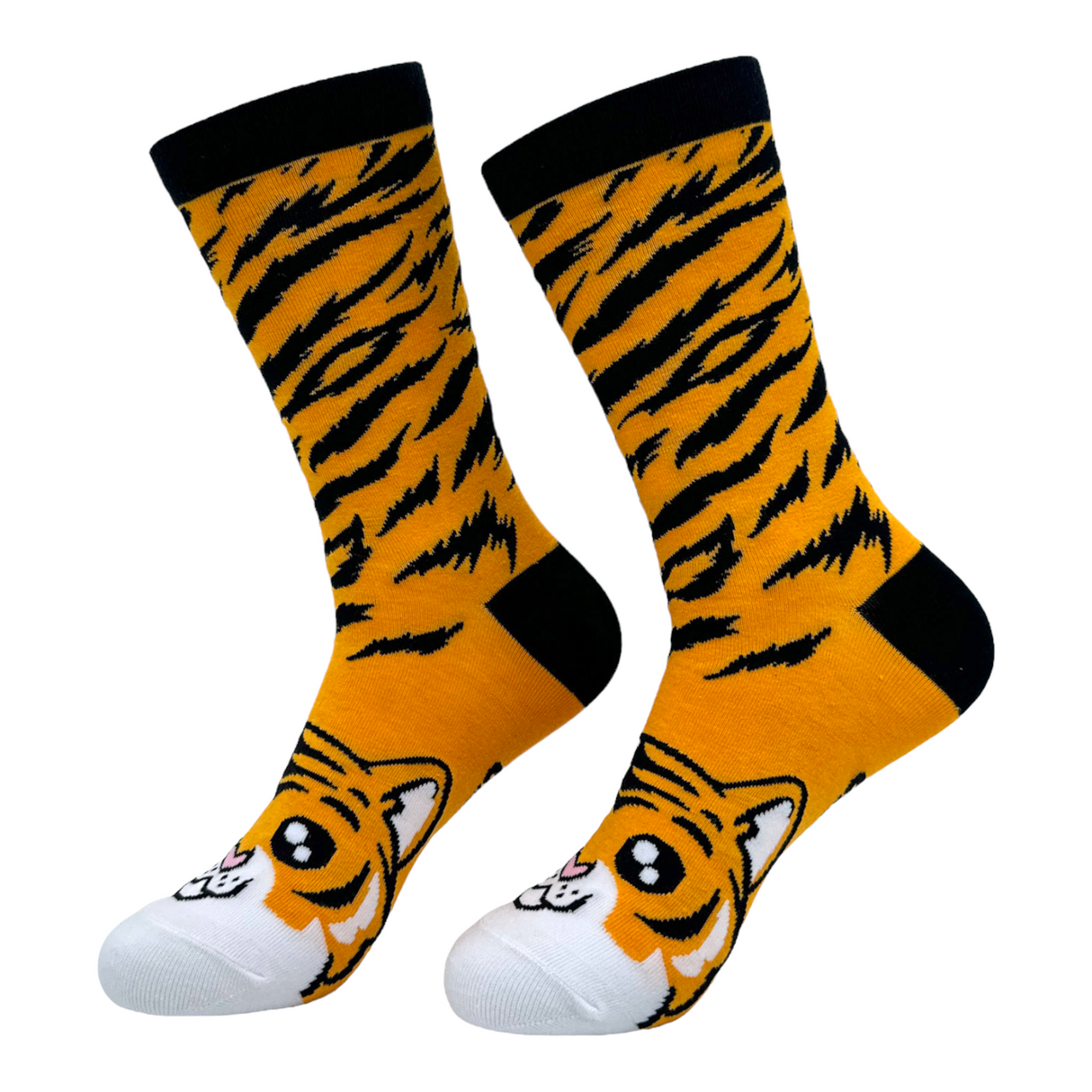 Women's Tiger Socks Funny Cute Cuddly Jungle Cat Novelty Footwear