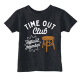 Toddler Funny T Shirts Time Out Club Sarcastic Graphic Novelty Tee for Young Kids