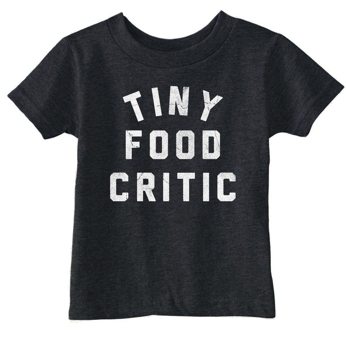 Toddler Funny T Shirts Tiny Food Critic Sarcastic Graphic Novelty Tee for Young Kids