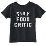 Toddler Funny T Shirts Tiny Food Critic Sarcastic Graphic Novelty Tee for Young Kids