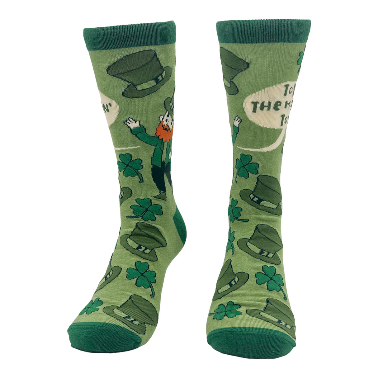Women's Top of the Morning to Ya Socks Funny Cute Irish Leprechaun Footwear