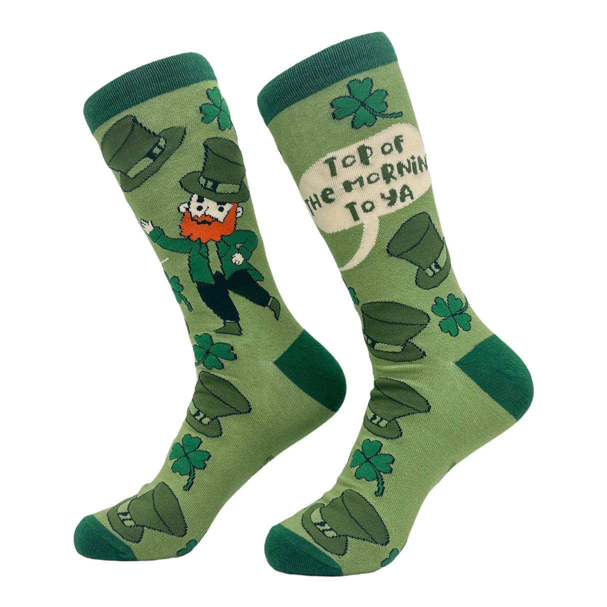 Women's Top of the Morning to Ya Socks Funny Cute Irish Leprechaun Footwear