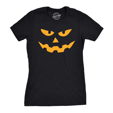 Womens Triangle Nose Pumpkin Face Funny Fall Halloween Spooky T shirt