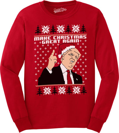 Make Christmas Great Again Funny Ugly Christmas Sarcastic Graphic Men Sweatshirt