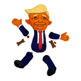 Trumpy Trump Dog Toy Funny Donald Stuffed Chew Toy Designed to be Torn Apart and Reattached - Rip and Reveal Interactive Chew