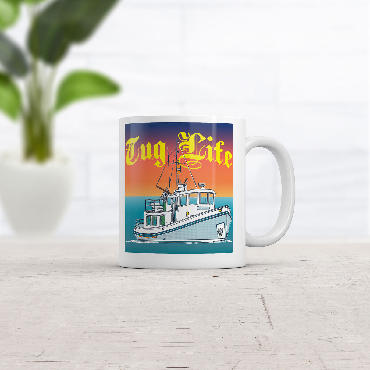 Tug Life Mug Funny Sarcastic Boating Graphic Coffee Cup-11oz