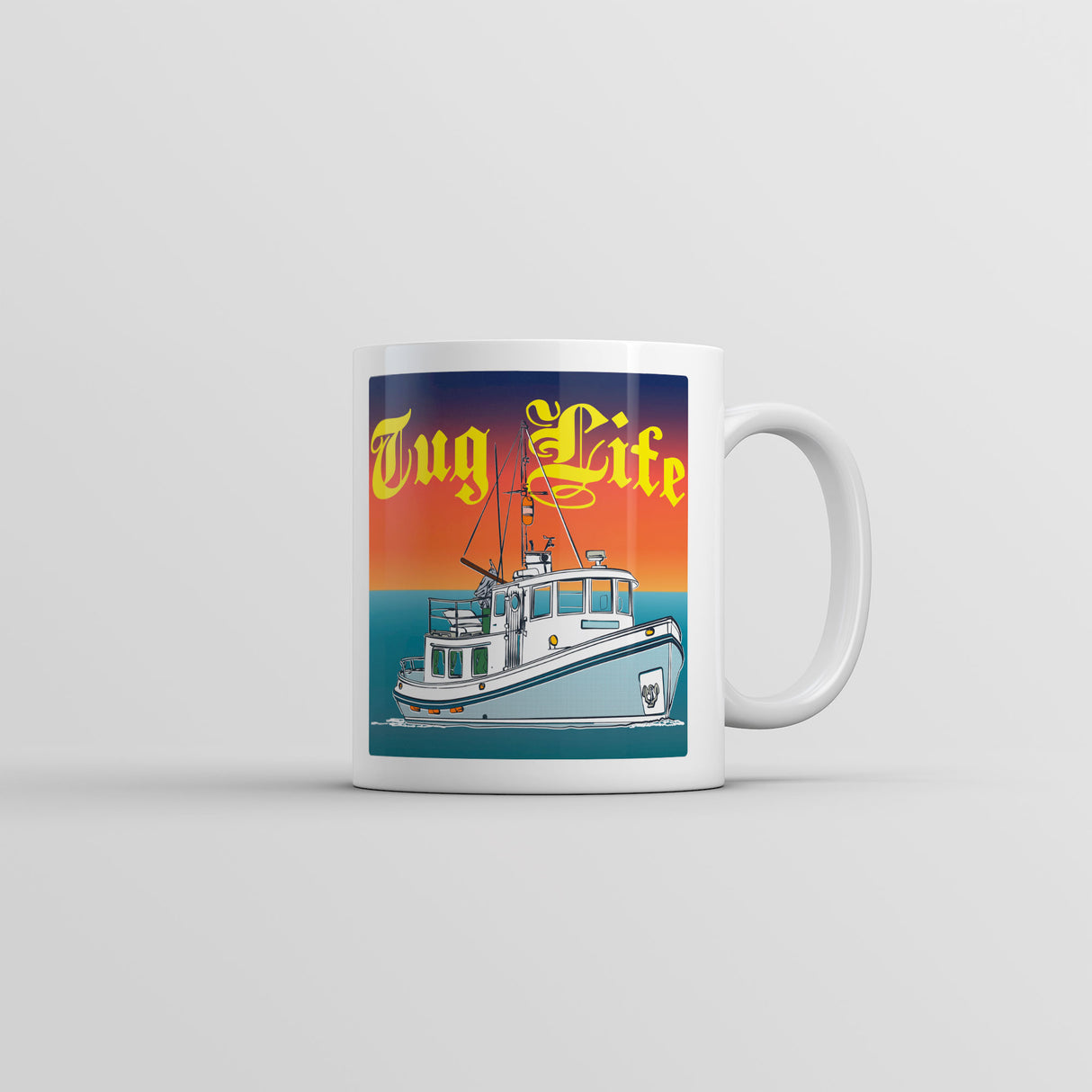 Tug Life Mug Funny Sarcastic Boating Graphic Coffee Cup-11oz