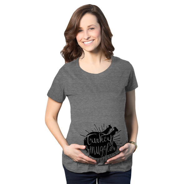 Turkey Smuggler T shirt Funny Thanksgiving Maternity Shirt Pregnancy New Baby Tee