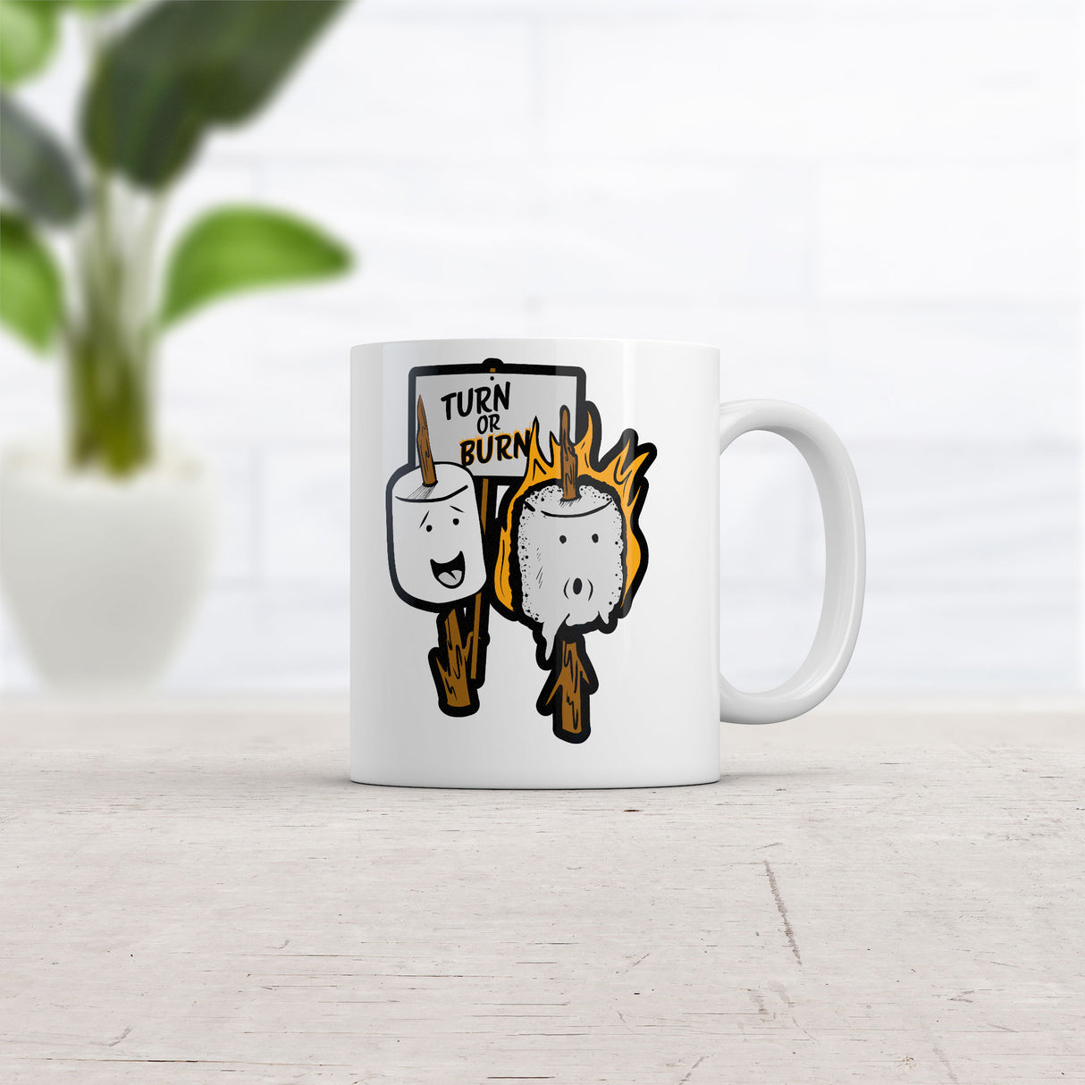 Turn Or Burn Mug Funny Camping Graphic Coffee Cup-11oz