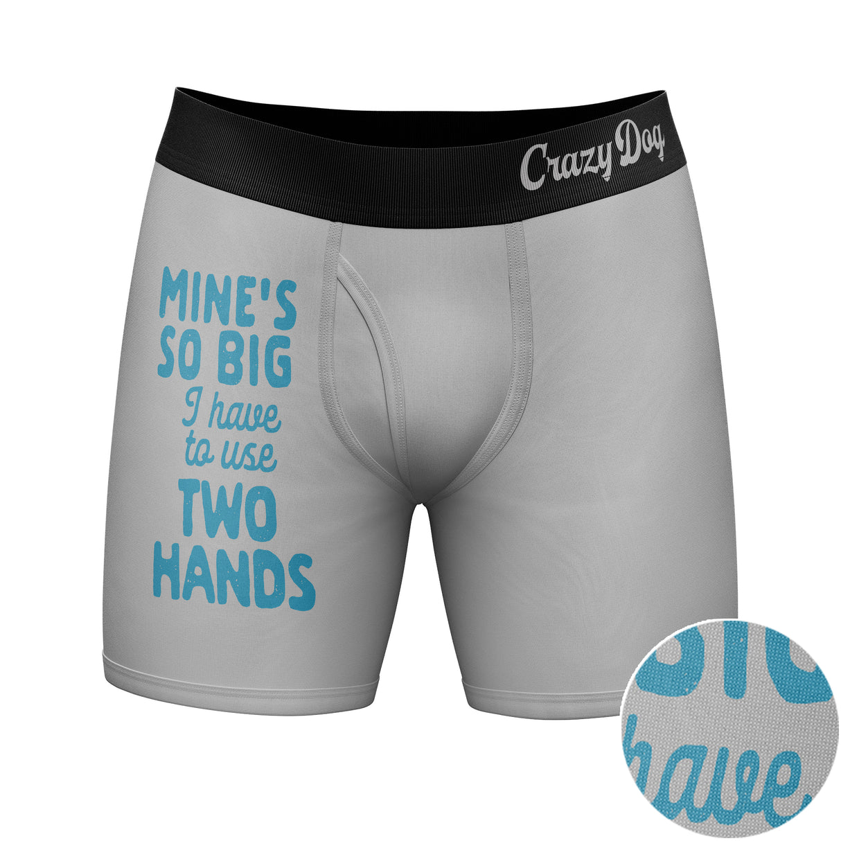 Mens Mines So Big I Have To Use Two Hands Boxer Briefs Funny Fishing Joke Novelty Underwear