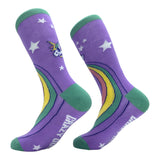 Women's Unicorn Crapping Socks Funny Magical Rainbow Poop Joke Novelty Footwear