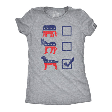 Womens Funny T Shirts Voting Ballot Dog Sarcastic Political Puppy Graphic Tee For Ladies