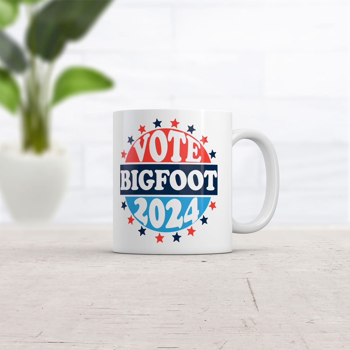 Vote Bigfoot 2024 Mug Funny Sarcastic Election Graphic Novelty Coffee Cup-11oz