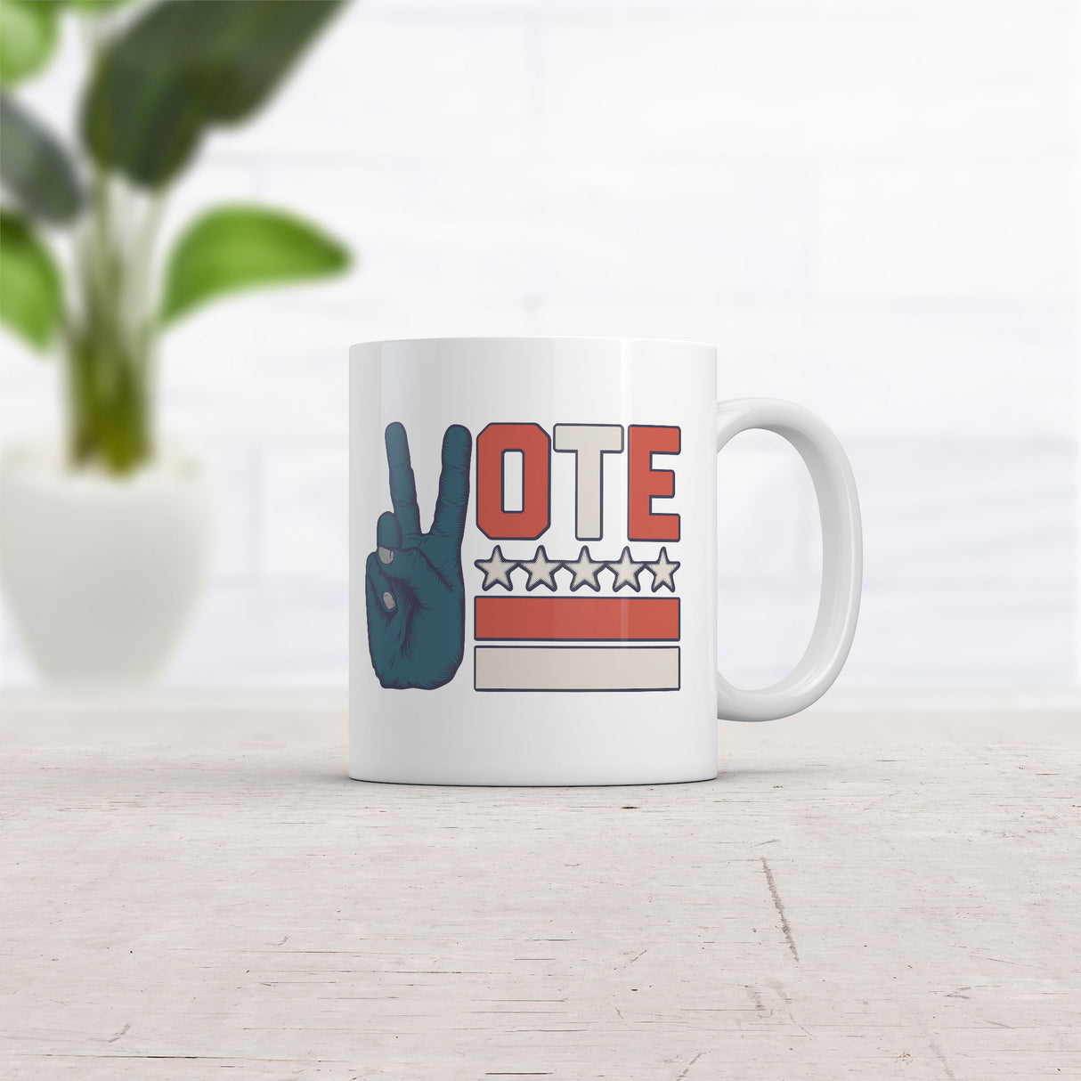 Vote Peace Hand Mug Funny Election Graphic Coffee Cup-11oz