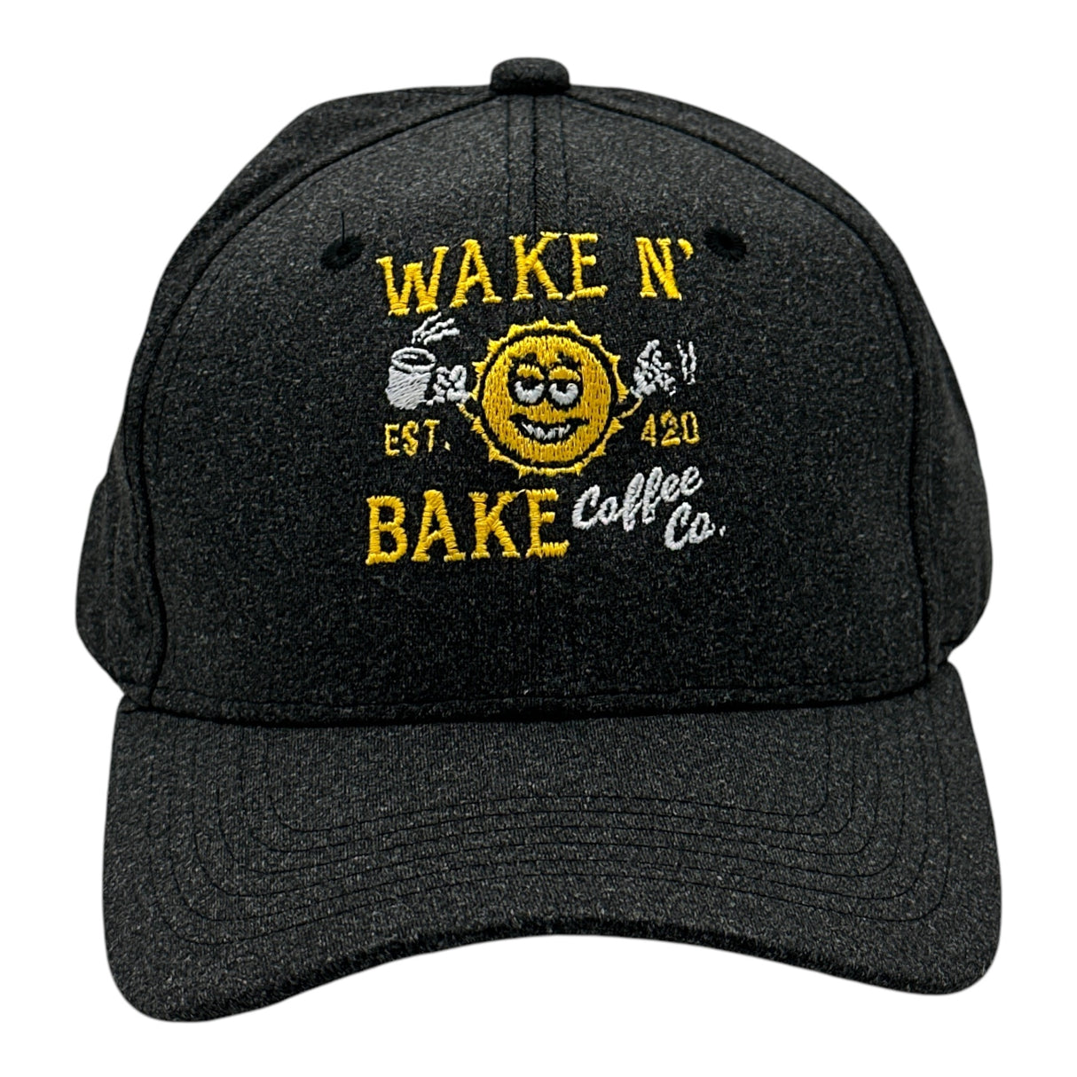 Wake N Bake Coffee Co Hat Funny Sarcastic 420 Coffee Graphic Novelty Cap