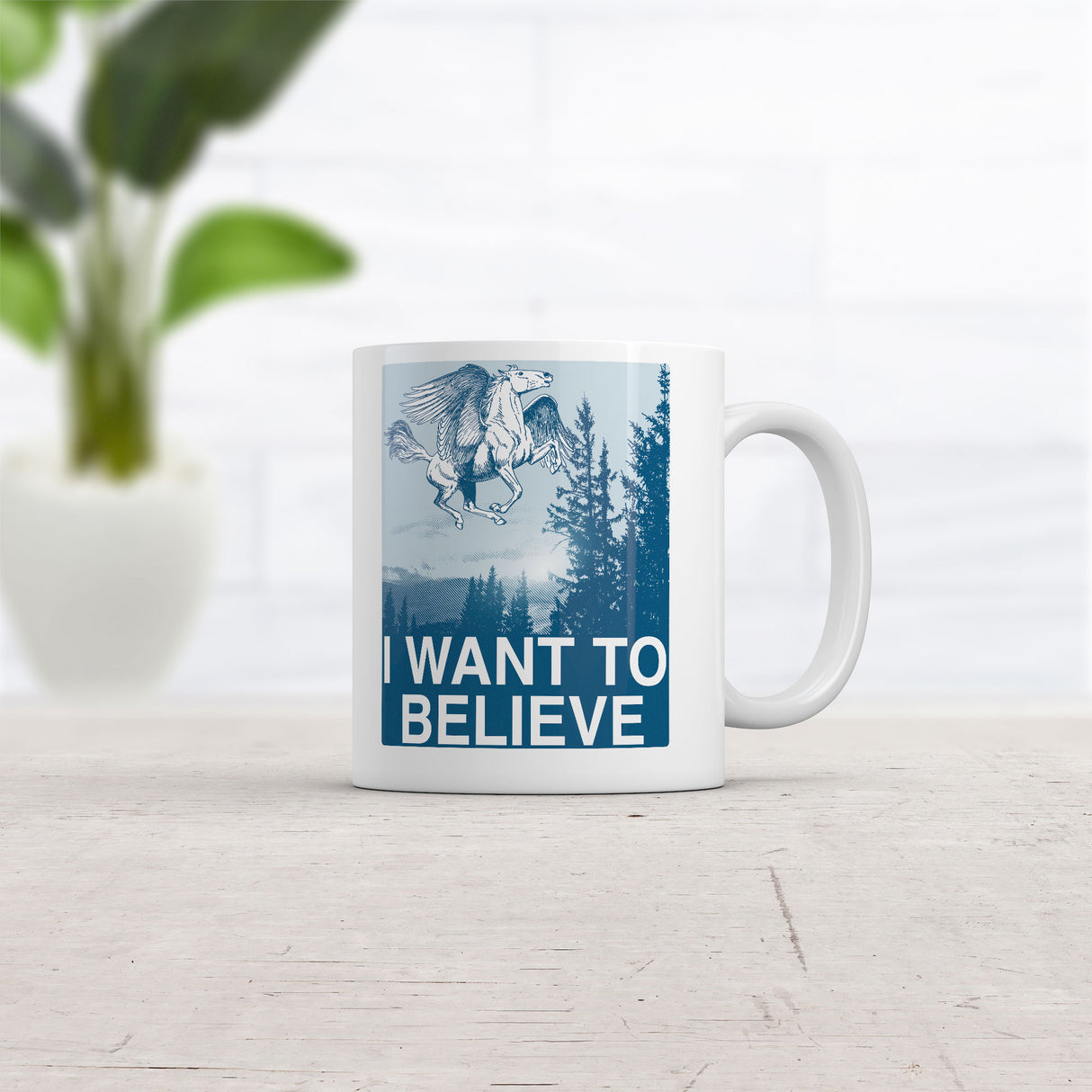 I Want To Believe Pegasus Mug Funny Graphic Coffee Cup-11oz