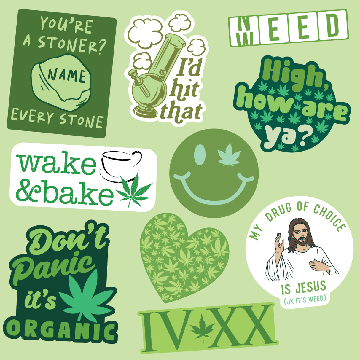 Weed Sticker Extra Large Stickers for Adults Funny Adhesives with Memes